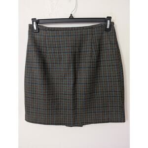 pastille vintage wool blend houndstooth mini skirt